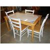 Image 1 : Oak Kitchen Table W/Tile Inset W/4 Chairs