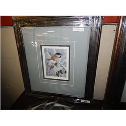 FRAMED LIMITED EDITON PRINT "CHICKADEE - LUKE RAFFIN - GALLERY - $300