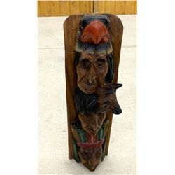 Indian head wood carving