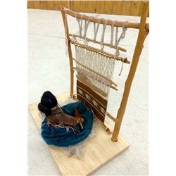 Navajo weaving girl folk art