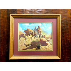 Santa Fe railroad framed calendar print