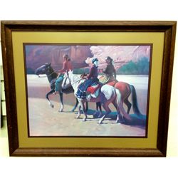 Indians on horseback print by Delano