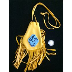 Beaded leather medicine bag
