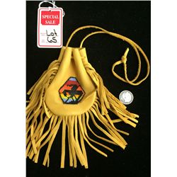 Beaded leather medicine bag
