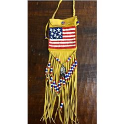 Handmade leather beaded purse