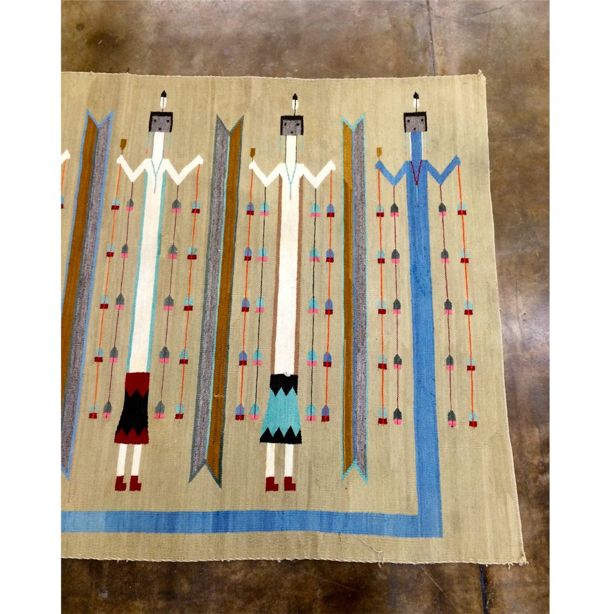 Reproduction Yei Rug Large, Navajo, Yei pattern rug