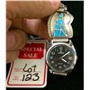 Image 2 : Turquoise and sterling silver Native American watch tips