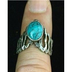 Turquoise and sterling silver ring