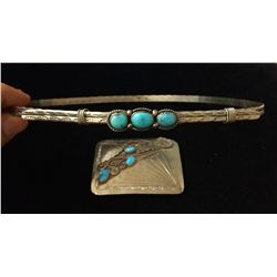 Native American style hat band and belt buckle