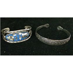 Pair of Southwestern style cuff bracelets