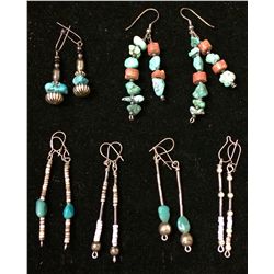 Six pair of Southwestern style earrings