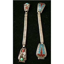 Pair of Southwestern style watch tips