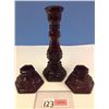 Image 1 : Vintage Royal Ruby Red Avon Cape Cod Pattern Candle Holders