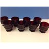 Image 2 : Vintage Royal Ruby Red Avon Cape Cod Pattern Footed Glass set