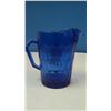 Image 3 : Vintage Shirley temple Blue Glass Pitcher and Cup