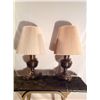 Image 1 : Pair of Lantern Style Table Lamps (Double Switch) w/Shades for one money