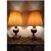 Image 5 : Pair of Lantern Style Table Lamps (Double Switch) w/Shades for one money