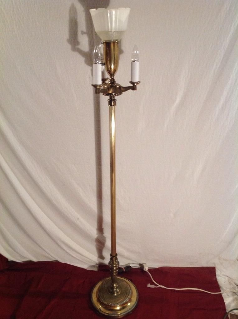Vintage Brass Stiffel Pole Switch Floor Lamp