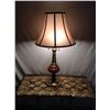 Image 9 : Copper Look Table Lamp Brass Base Chain Switch Double Socket w/Shade