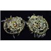 Image 1 : Pair of three tier brass and cut glass chandeliers…