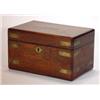 Image 1 : Brass inlaid and bound mahogany box with lift out tray…