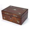 Image 1 : Floral mother-of-pearl inlaid mahogany lockable box with key…