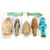 Image 1 : Selection of Egyptian antiquities including two green glazed figures circa 666BC, a blue glazed f…