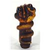Image 1 : Stained ivory walking stick top carved as a hand gripping a serpent…