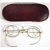 Image 1 : Leather cased pair of Victorian gold rimmed spectacles…