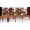 Image 1 : Set of eight 18th century design mahogany and satinwood inlaid dining chairs on tapering legs wit…