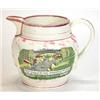 Image 1 : Victorian pink Sunderland lustre jug, hand painted and transfer printed with a view of the Iron B…