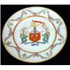 Image 1 : 18th century Chinese Famille Rose Amorial wall plate decorated with swags of flowers and crest, 3…