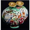 Image 1 : Chinese pierced Famille Rose double necked scent bottle, decorated with an oriental feast, 6cm hi…