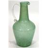 Image 1 : Bubbled green and clear glass Murano style jug, 34cm high…