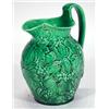 Image 1 : Green glazed Wedgwood pottery jug, moulded with leaves and berries, Wedgwood marks to base, 22cm …