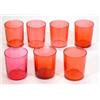 Image 1 : Seven Cranberry glass tumblers…