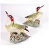 Image 1 : Pair of hand painted Ann Gordon porcelain woodpeckers on branches, marks to base, 20cm high…
