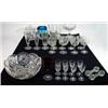 Image 1 : Quantity of assorted cut glassware, Art glass vase, cut glass biscuit barrel, tazza, etc…