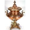 Image 1 : Large Victorian copper and brass samovar with glass handles…