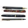 Image 1 : Parker Duofold fountain pen, red and black marbelised fountain pen with gold nib, Waterman pencil…