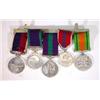 Image 1 : World War II military medal group comprising Defence medal, Long Service and Good Conduct, Campai…