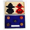 Image 1 : Five old military Officers' cap bosses and two embroidered badges…