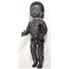Image 1 : Black plastic walking doll with opening eyes, 52cm high…