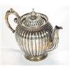 Image 1 : French ribbed silver teapot with pierced top, 14cm high…