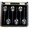 Image 1 : Cased set of six silver coffee bean spoons, Birmingham…