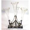 Image 1 : Joseph Rogers silver plated epergne with four fluted glass stems and a floral border, 33cm high…