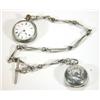 Image 1 : Floral chased silver sovereign case, Birmingham, 1908, silver cased watch and a silver Albert cha…