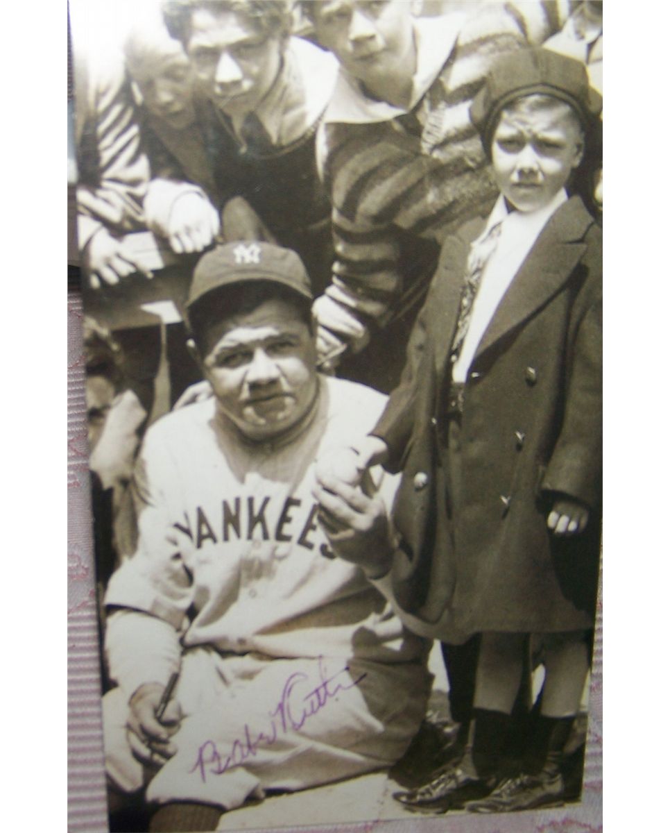 VERY RARE BABE RUTH AUTOGRAPHED PHOTO. SIGNED ON BACK MAY 2ND 1930 ...