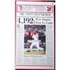 Image 1 : CUSTOM FRAMED PETE ROSE HAND SIGNED "THE CINCINNATI ENQUIRER . SEPT 12, 1985. ALL TIME HIT KING