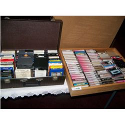 HUGE LOT OF TWO FULL CASES OF ASSORTED CASSETTE & EIGHT TRACK TAPES, CLASSIC